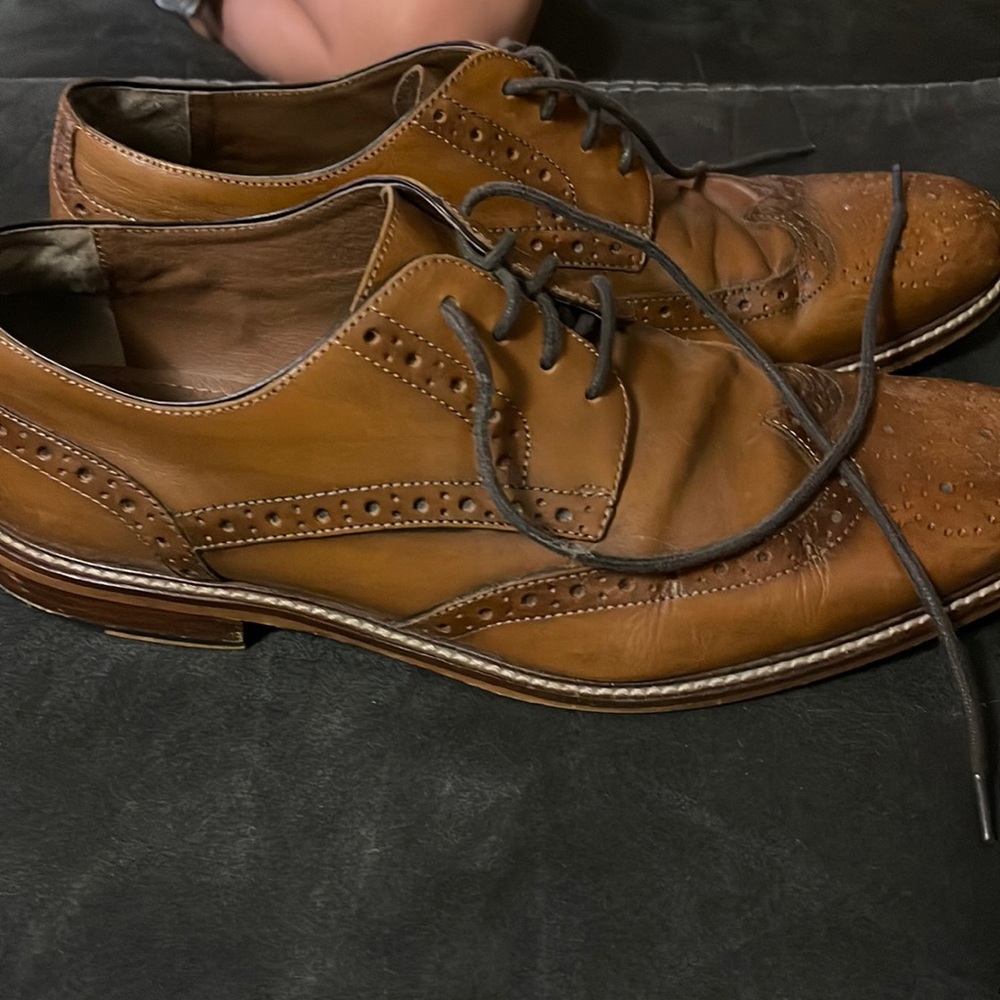 Joseph Abboud Cognac Oxford Dress Shoes